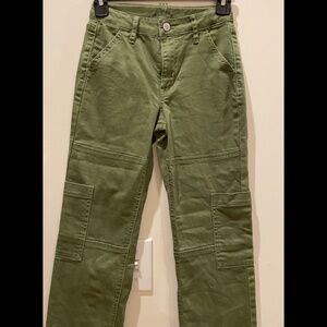 Art Class Girls’ Green High Rise Slim Cargo Pants